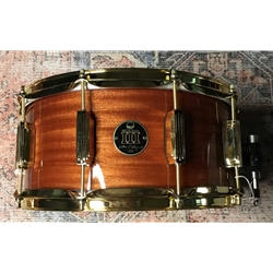 WFLIII Drums Snare 1728 6.5"x14" 2023, Mahogany Gloss Natural with Brass